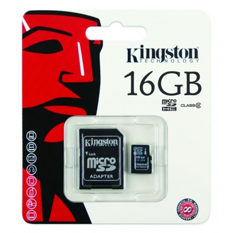 Memoria Micro SD KINGSTON 16GB con adaptador