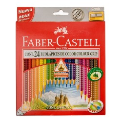 Lapices de colores FABER CASTELL con grip x24