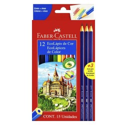 Lapices de colores FABER CASTELL  x12 + 3 grafitos