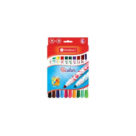 Marcadores bicolor SIMBALL x10 (20 colores)