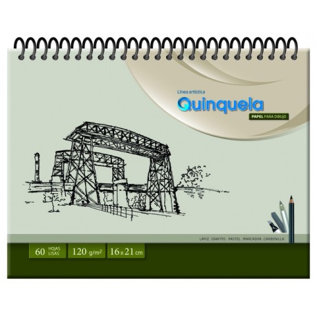 Cuaderno para dibujo 16x21 QUINQUELA (60 hojas)