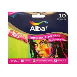 Tempera escolar ALBA x10 colores surtidos