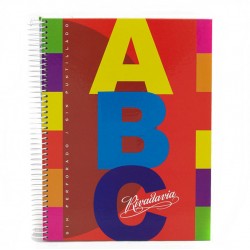 Cuaderno ABC RIVADAVIA con espiral rayado 60 hojas